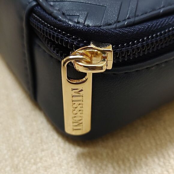 Missoni for Delta Zip Mini Travel Toiletry Case Navy Blue Chevron Dopp Kit - Picture 3 of 10